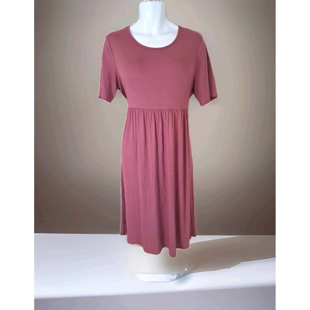 Xpenyo Maternity Dress XXL Mauve Midi‎ Casual Comfort Pockets Stretch Flowy NWT
